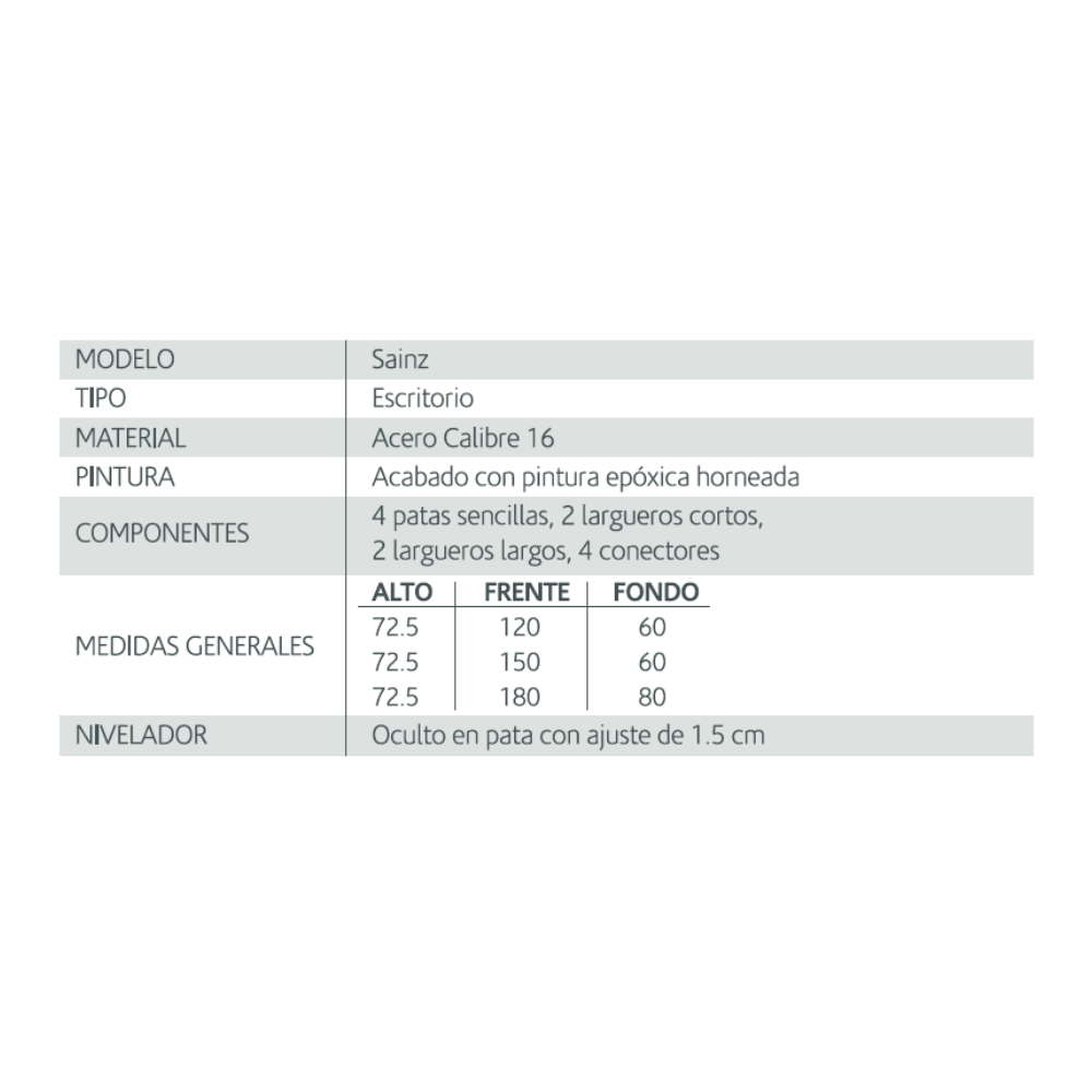 Escritorio Sainz 180x80